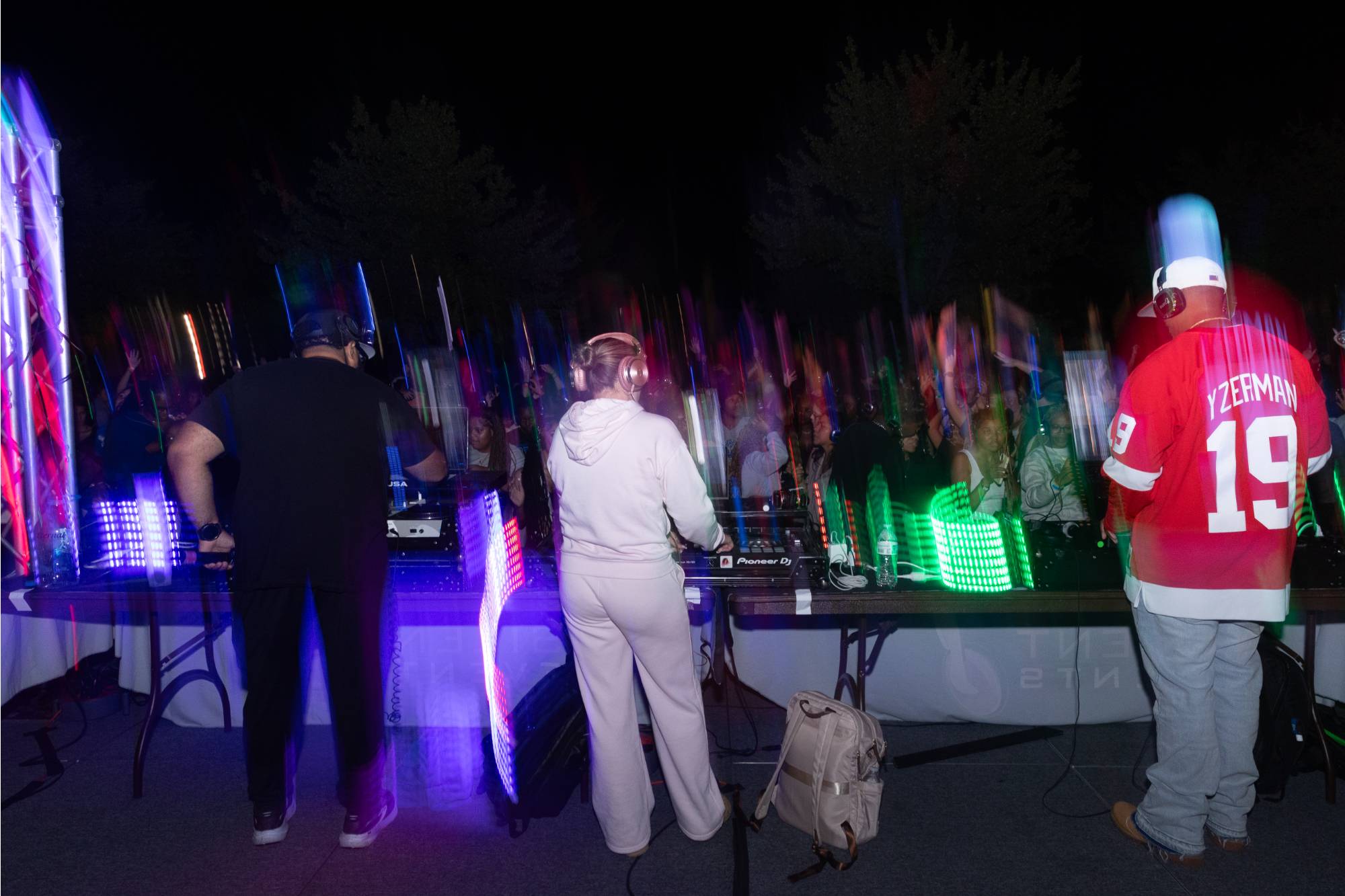 Three DJ's at Silent Disco